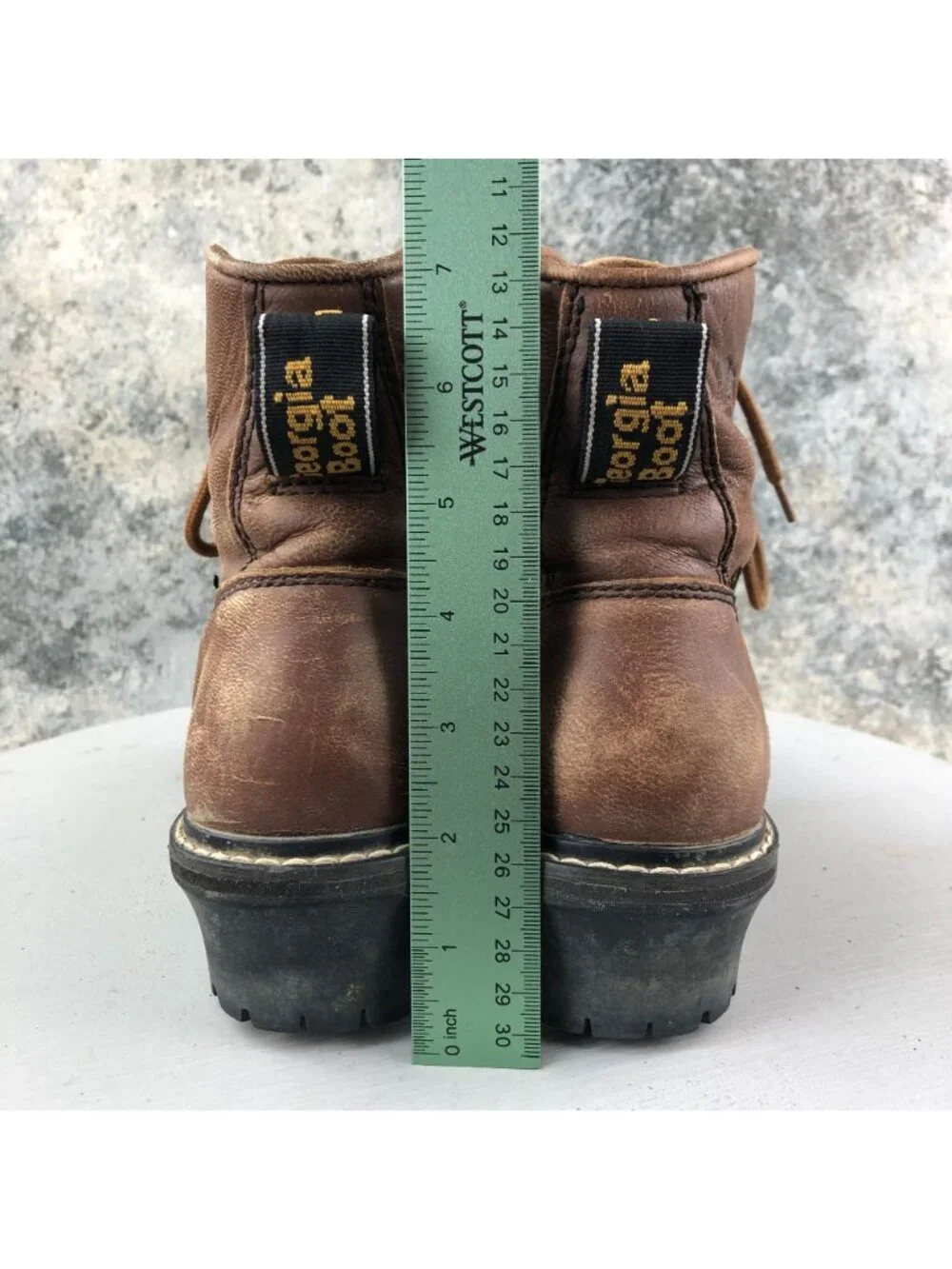 Georgia Boot Kid's 4.5M Brown Waterproof Leather Steel Shank Logger Boots FAIR
